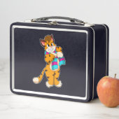 冬のトラとスカーフ メタルランチボックス (インサイチュ)