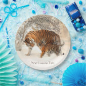 冬のトラのカスタムな紙皿 ペーパープレート (パーティー)