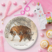 冬のトラのカスタムな紙皿 ペーパープレート (パーティー)