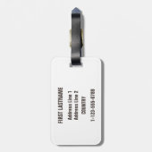 冬のトラのカスタムな荷物のラベル ラゲッジタグ (裏面縦)