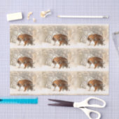 冬のトラのティッシュペーパー 薄葉紙 (クラフト)