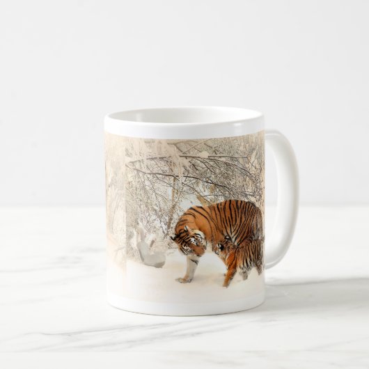 冬のトラのマグ コーヒーマグカップ (正面右)