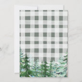 冬のトラックと動物のホワイトフラワージェンダー発表 招待状 (裏面)