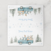 冬のトラックウッドランド動物誕生日食品テント プレイスカード (外部開封)