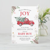 冬のトラックシェアジョイベビーシャワー寒い外 招待状 (スタンド正面)
