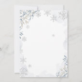 冬のトラック素朴のスノーフレーク赤ちゃんシャワー 招待状 (裏面)