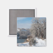 冬のトレイルのクリスマスマグネット マグネット (正面/裏面)