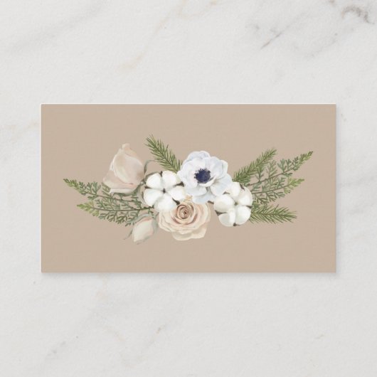 冬のトープフローラおむつラッフルベビーシャワーゲーム 名刺 (裏面)