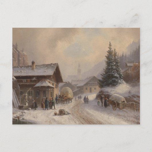冬のドイツの村 ポストカード (正面)
