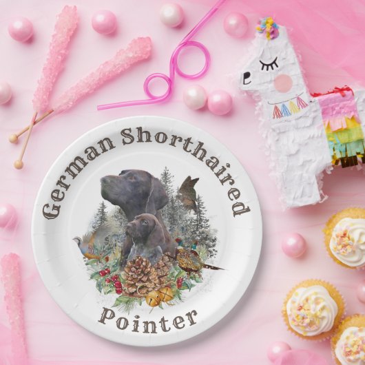 冬のドイツの短いポインタ紙Plat ペーパープレート (パーティー)