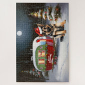 冬のドイツの羊飼いキャラバンクリスマスアドベンチャー ジグソーパズル (縦)