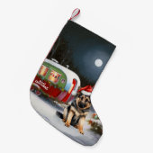 冬のドイツの羊飼いキャラバンクリスマスアドベンチャー スモールクリスマスストッキング (正面 (吊り時))