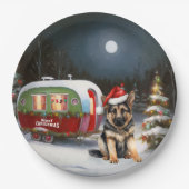 冬のドイツの羊飼いキャラバンクリスマスアドベンチャー ペーパープレート (正面)