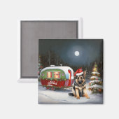 冬のドイツの羊飼いキャラバンクリスマスアドベンチャー マグネット (正面/裏面)