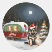 冬のドイツの羊飼いキャラバンクリスマスアドベンチャー ラウンドシール (正面)