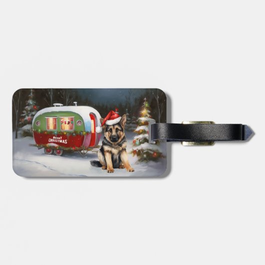 冬のドイツの羊飼いキャラバンクリスマスアドベンチャー ラゲッジタグ (裏面横)