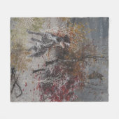 冬のドイツの金髪ポインタ フリースブランケット (正面(横))