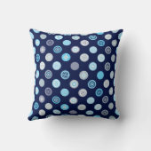 冬のドット青のパターン枕 クッション (裏面)