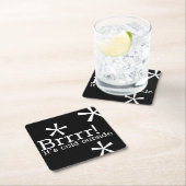 冬のドリンクのコースターの外は寒い スクエアペーパーコースター (インサイチュ)