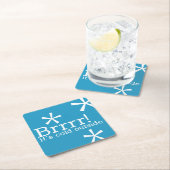 冬のドリンクのコースターの外は寒い スクエアペーパーコースター (インサイチュ)