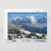 冬のドロマイト村のクリスマスカード シーズンポストカード (正面/裏面)