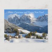 冬のドロマイト村のクリスマスカード シーズンポストカード (正面)