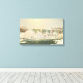 冬のナイアガラ滝（水の氷） キャンバスプリント (インサイチュ (ウッドフロア))