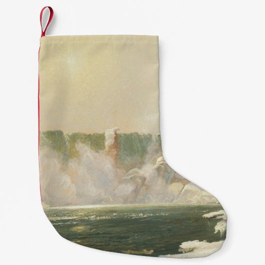 冬のナイアガラ滝（水の氷） スモールクリスマスストッキング (正面)