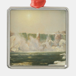 冬のナイアガラ滝（水の氷） メタルオーナメント