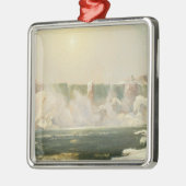 冬のナイアガラ滝（水の氷） メタルオーナメント (左)