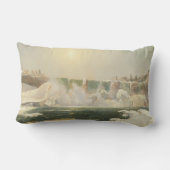 冬のナイアガラ滝（水の氷） ランバークッション (裏面)