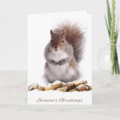 冬のナットの店を持つ季節の挨拶のリス シーズンカード (正面)