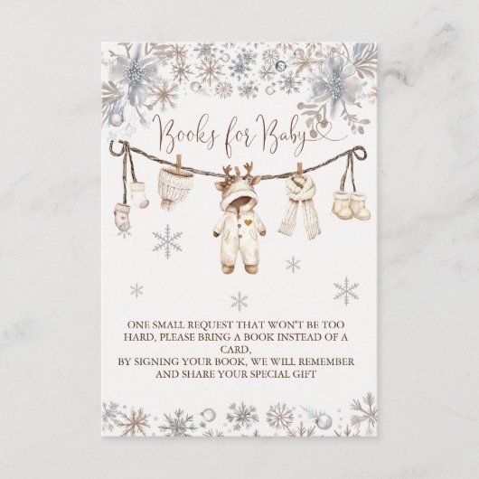 冬のニュートラル衣類赤ちゃんシャワーベビー エンクロージャーカード (正面)