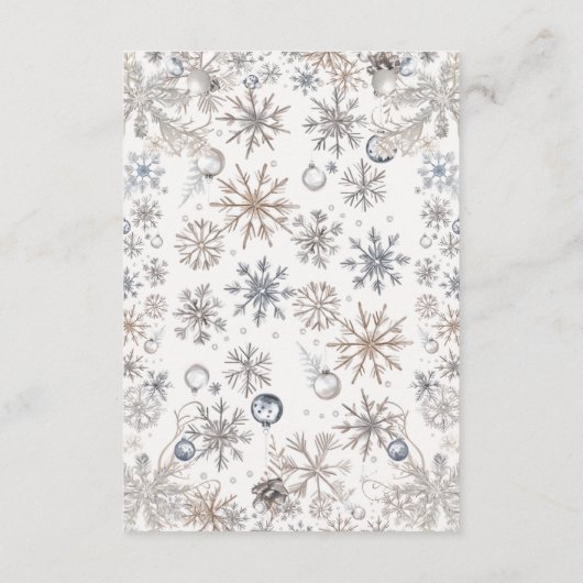 冬のニュートラル衣類赤ちゃんシャワーベビー エンクロージャーカード (裏面)