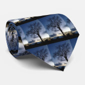 冬のネクタイの木での夕暮れ ネクタイ (ロール)