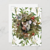 冬のネズミクリスマスホリデーポストカード シーズンポストカード (正面/裏面)