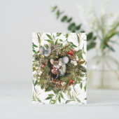 冬のネズミクリスマスホリデーポストカード シーズンポストカード (スタンド正面)