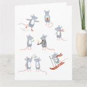 冬のネズミクリスマスホリデー カード (正面)