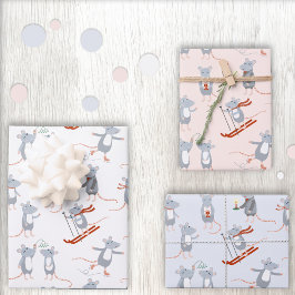 冬のネズミ休日 ラッピングペーパーシート