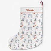 冬のネズミ パーソナライズされた スモールクリスマスストッキング (裏面)