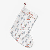 冬のネズミ パーソナライズされた スモールクリスマスストッキング (正面 (吊り時))