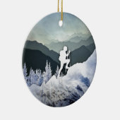 冬のハイキング セラミックオーナメント (右)