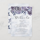 冬のハイドランジアの花のゲスト情報カード エンクロージャーカード (正面/裏面)