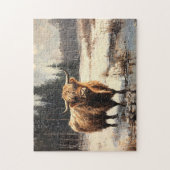 冬のハイランド牛 ジグソーパズル (縦)