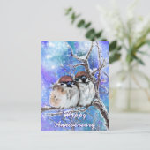 冬のハッピーアニバーサリーカードにスパーズカップル ポストカード (スタンド正面)