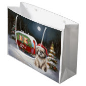 冬のハバナのキャラバンクリスマスアドベンチャー ラージペーパーバッグ (正面アングル)