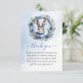 冬のハレの水の色の赤ちゃんシャワーありがとう サンキューカード (スタンド正面)