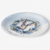 冬のハレの水の色ベビーシャワー ペーパープレート (アングル)