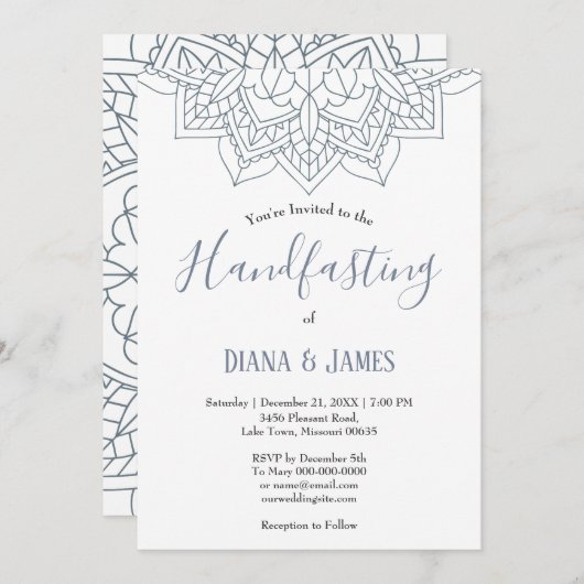 冬のハンドフェスティングスノーフレーク結婚マンダラ (正面/裏面)