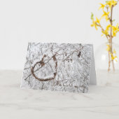 冬のハートの同情カード カード (黄色い花)